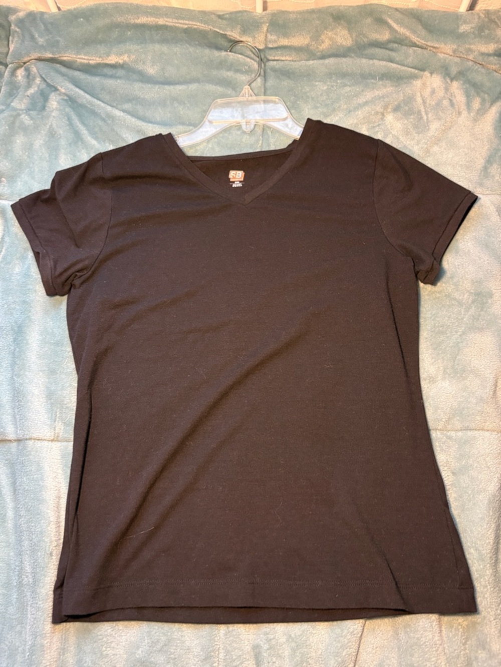 Women's Black V-Neck Short Sleeve Tee